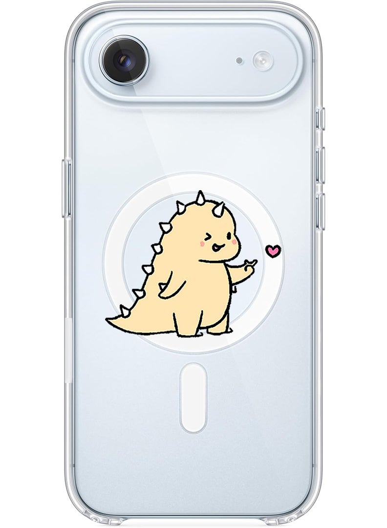Theodor Magnetic Case for Apple iPhone 17 Air Compatible with MagSafe Wireless Charging, Shockproof Phone Bumper Cover - Dino love - Image 1