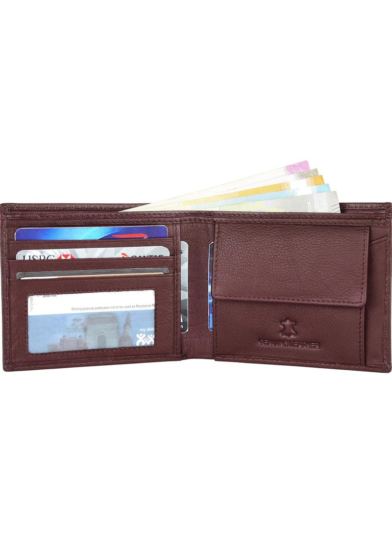 Napa Hide Maroon Leather Wallet for Men Handcrafted - Image 3
