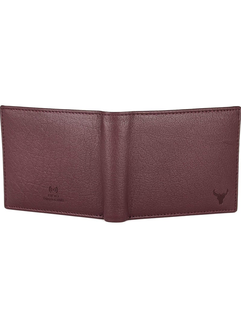 Napa Hide Maroon Leather Wallet for Men Handcrafted - Image 4