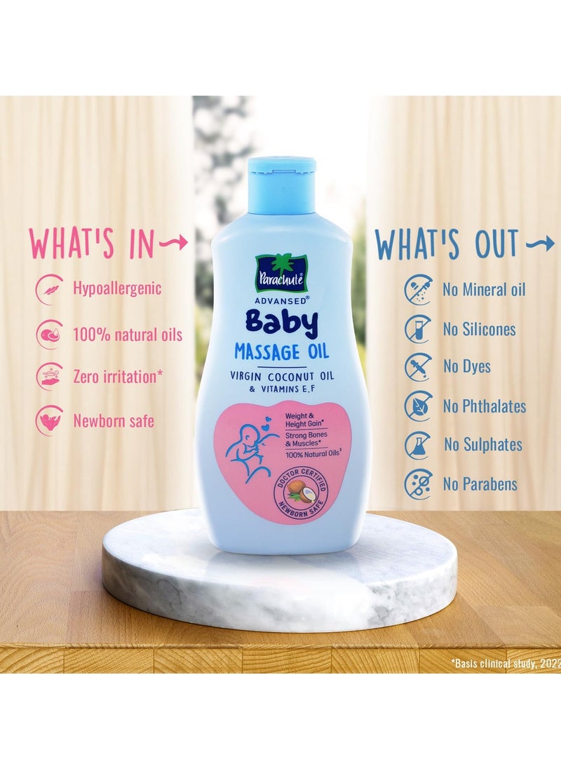 Parachute Advansed 400ml Baby Massage Oil for New Born - 100% Coconut Oil - for Better Growth -enriched with vitamin EF  - Image 4