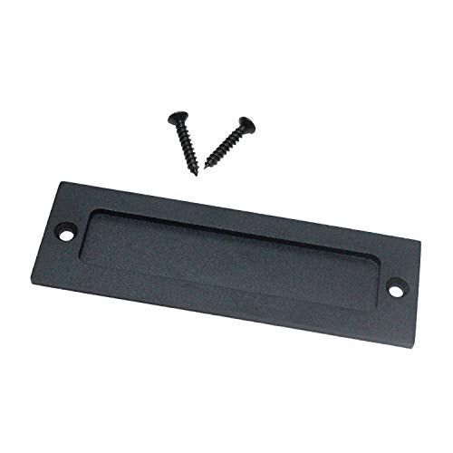 Orgerphy 7” Barn Door Handle Finger Pull Set (1 Pack) in Black | Heavy Duty Modern Simple Invisible Handle for Gates Garages Sheds Barn Door, Pocket Door | with Flat Bottom Easy to Install - Image 2