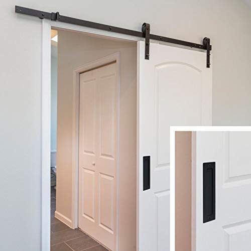 Orgerphy 7” Barn Door Handle Finger Pull Set (1 Pack) in Black | Heavy Duty Modern Simple Invisible Handle for Gates Garages Sheds Barn Door, Pocket Door | with Flat Bottom Easy to Install - Image 5