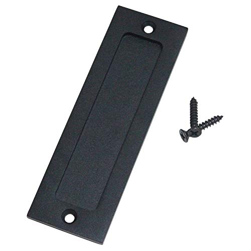 Orgerphy 7” Barn Door Handle Finger Pull Set (1 Pack) in Black | Heavy Duty Modern Simple Invisible Handle for Gates Garages Sheds Barn Door, Pocket Door | with Flat Bottom Easy to Install - Image 1