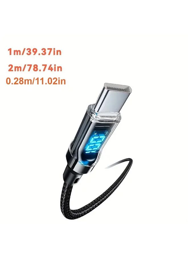240W Fast Charging USB Type C to Type C Cable 39.37 Inch with Digital Display LED Power Screen - Image 2