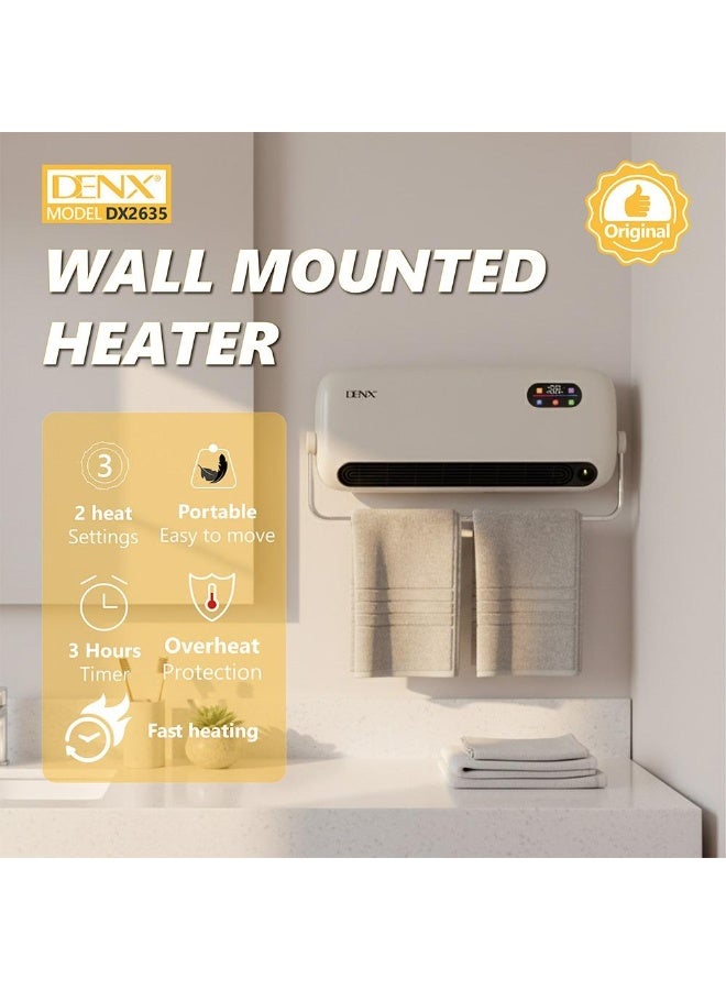 Denx Smart wall heater with remote control, 1800W (Model DX2635), fast heating and double protection - Image 2