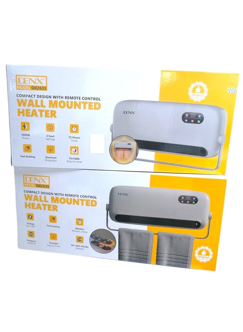 Denx Smart wall heater with remote control, 1800W (Model DX2635), fast heating and double protection - Image 3