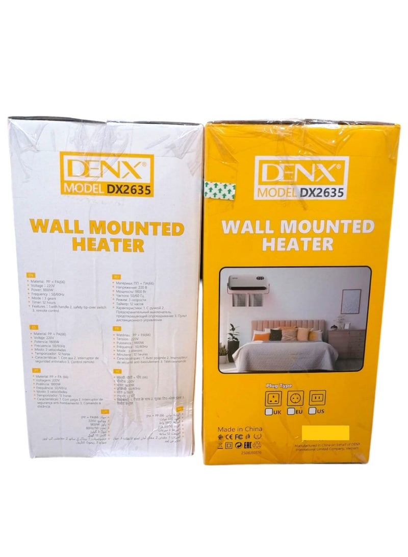 Denx Smart wall heater with remote control, 1800W (Model DX2635), fast heating and double protection - Image 4