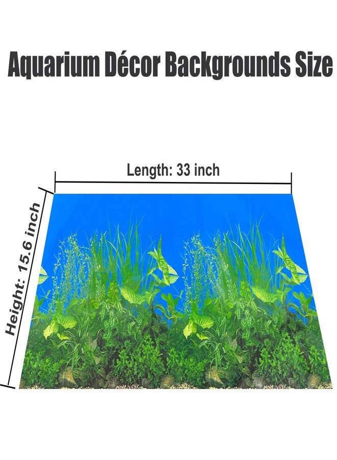 XCNO Fish Backgrounds Paper Double Sides Undersea Aquarium Background Poster Colorful Sea Anemone Fish Tank Background Sticker Decorations 16"x 33" - Image 5