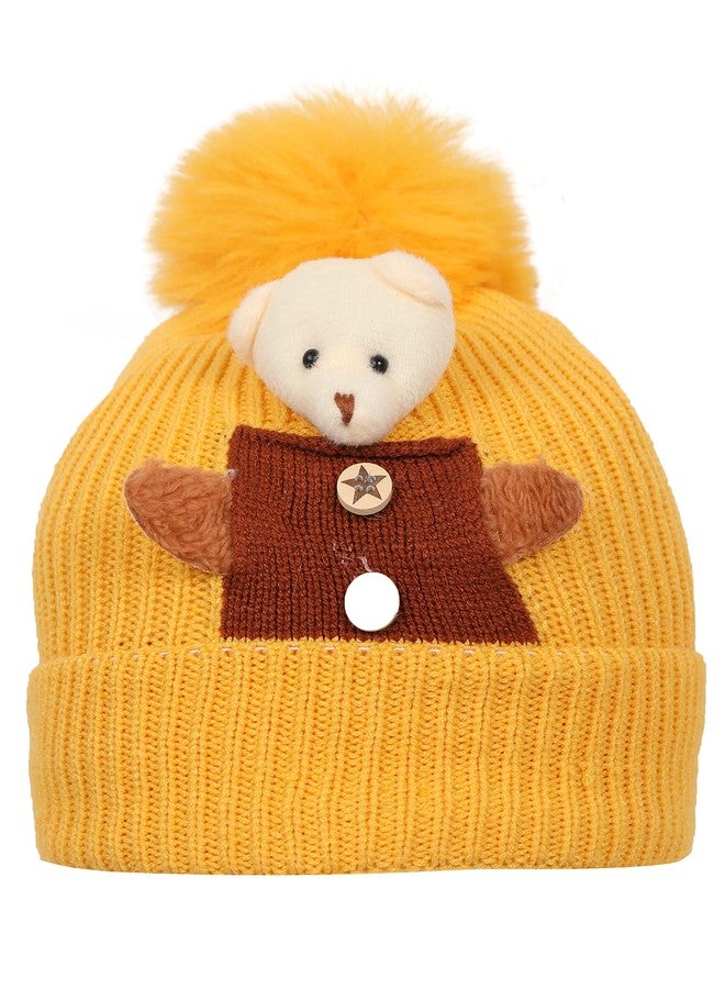 FabSeasons Kids Winter Skull Cap for Boys & Girls (3-8 Years), Covers Entire Ears for Better Protection from Cold Yellow - Image 2