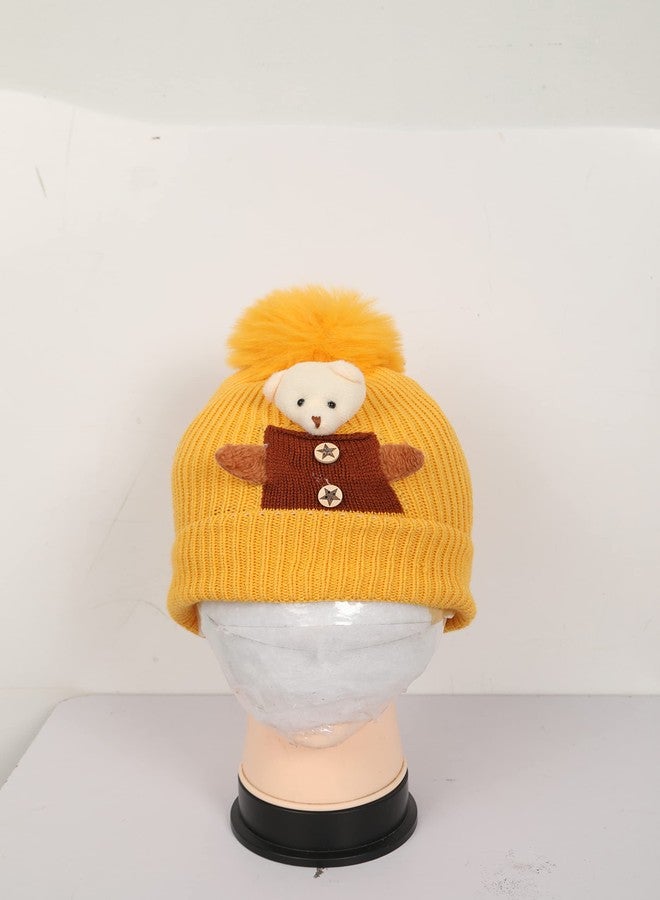 FabSeasons Kids Winter Skull Cap for Boys & Girls (3-8 Years), Covers Entire Ears for Better Protection from Cold Yellow - Image 5