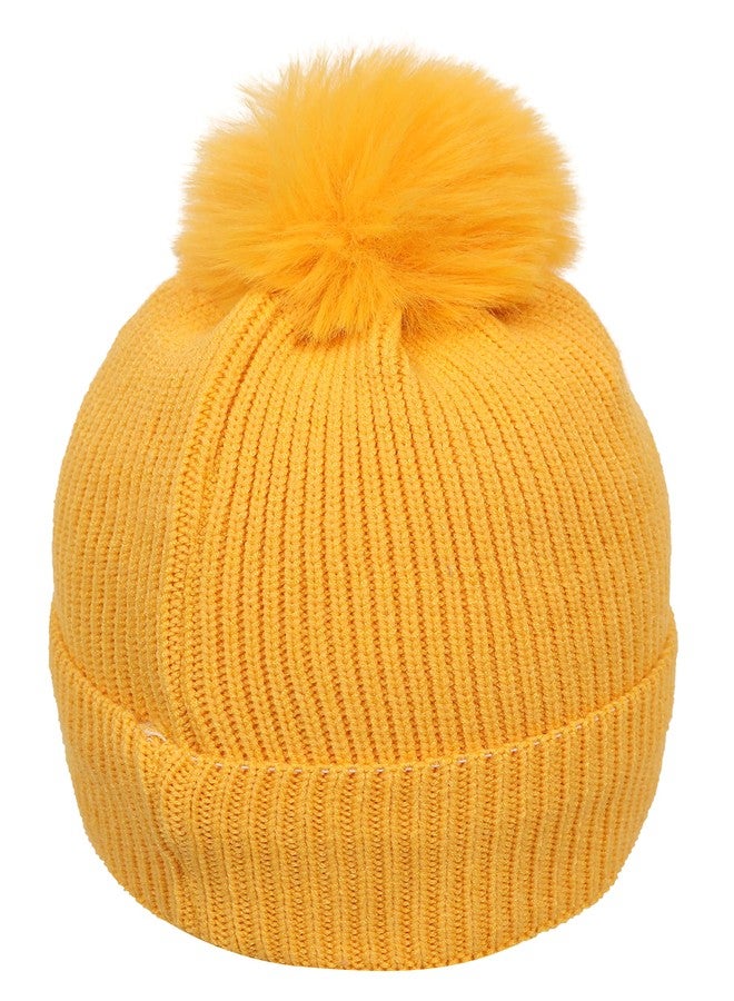 FabSeasons Kids Winter Skull Cap for Boys & Girls (3-8 Years), Covers Entire Ears for Better Protection from Cold Yellow - Image 3