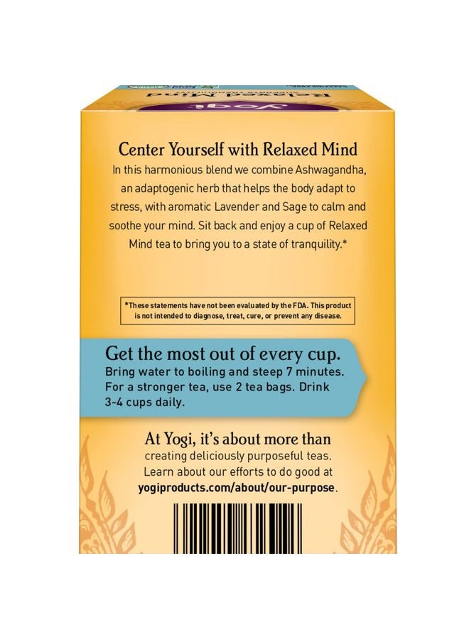 YOGI Tea - Relaxed Mind (6 Pack) - Supports Tranquility - Calming Tea with Gotu Kola and Lavender - Caffeine Free - 96 Organic Herbal Tea Bags - Image 2