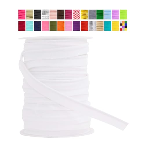 Mandala Crafts White Maxi Piping Bias Tape with Welting Cord - 1/2 Inch Upholstery Piping Trim for Sewing, Cushions, Slipcovers, and DIY Decor - 55 Yards Lip Cord Trim - Image 1