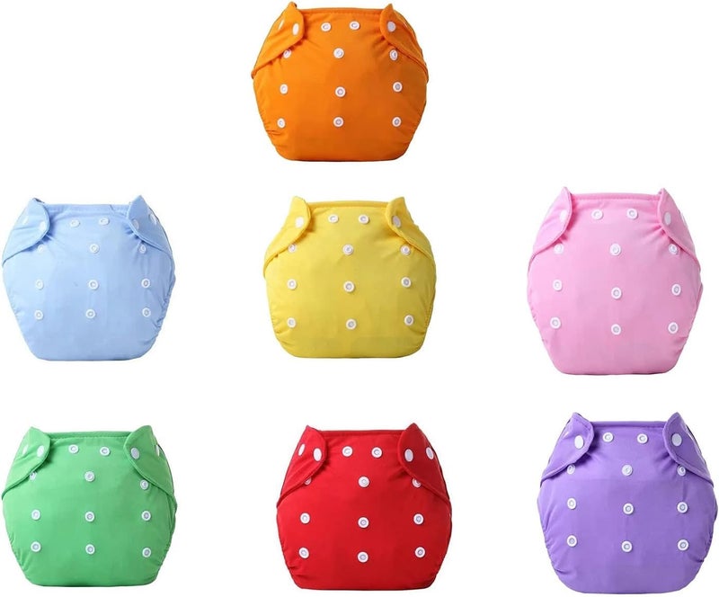 Reusable Cloth Diapers for Baby, Buttons, with Adjustable Snap Closure (Random Color) (pcs :1) - Image 1