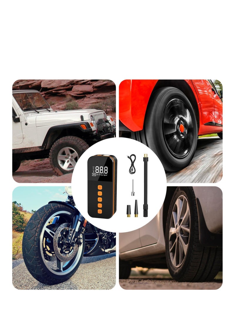 Cordless Inflator with Digital Pressure Gauge, Air Compressors & Inflators Tire Inflator, Portable Air Compressor, Compact and Versatile Inflation Tool for Tires, Sports Equipment, Ebike Motorcycles