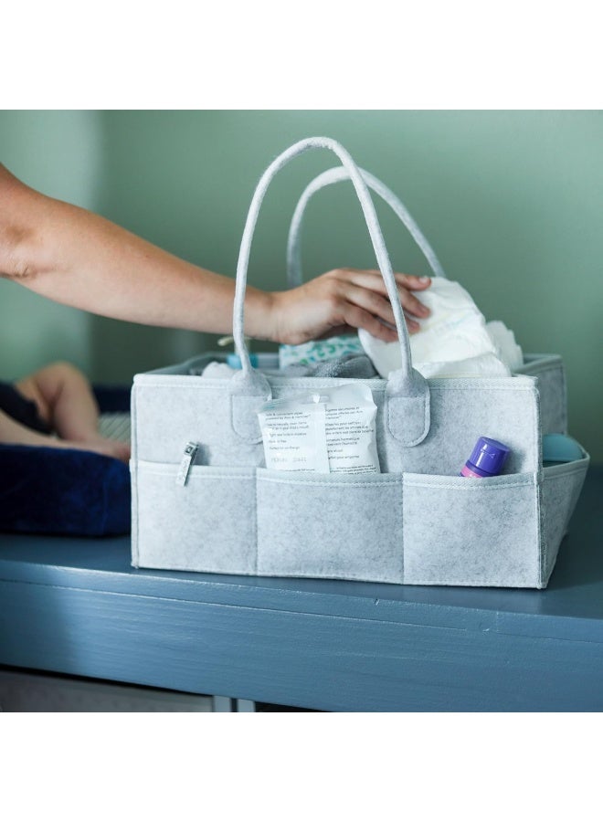 Baby Diaper Caddy Organizer Tote Bag - Nursery Storage Bin for Changing Table | Portable Car Travel Organizer - Image 2