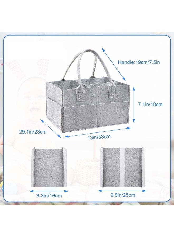 Baby Diaper Caddy Organizer Tote Bag - Nursery Storage Bin for Changing Table | Portable Car Travel Organizer - Image 4
