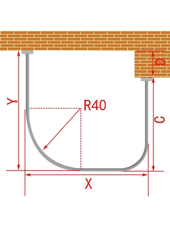 Bluejw Special-shaped U-shaped Shower Curtain Waterproof Bathroom Partition High-grade Non-perforated Bathroom Shower Curtain Rod - Image 1