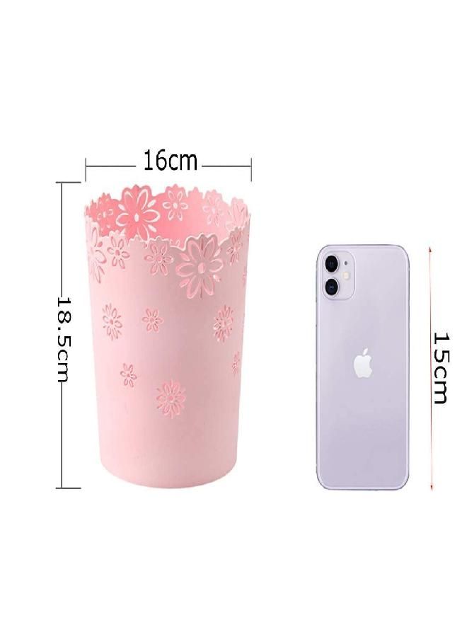 HMANE Wastebasket Super Mini, Hollow Flower Shape Plastic Lidless Wastepaper Baskets Trash Can - S, Mini Size - Image 2