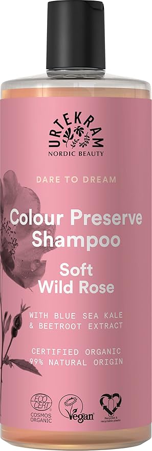 Urtekram Shampoo Colour Preserve Wild Rose 250 ml Vegan Organic Natural Origin - Image 1