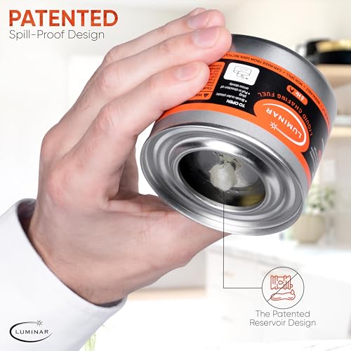 Luminar Resealable-Wick Chafing Fuel Cans, 12 Pack, 6 Hour - Premium Quality Burners for Food Warmers - No More Spills, Waste, or Hassle - Perfect for Convenient, and Long-Lasting Event Catering - Image 2