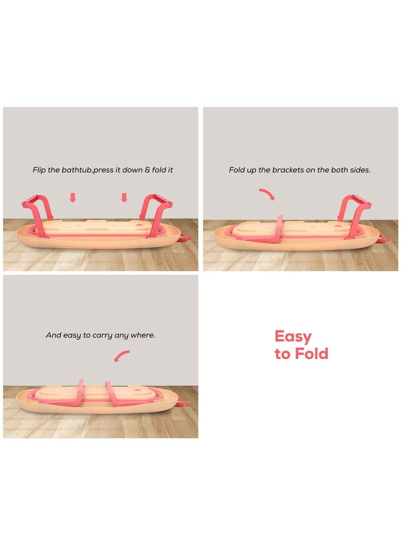 Nurtur Collapsible Baby Bathtub  Mini swimming pool bather for baby with Non slip design Orange - Image 3