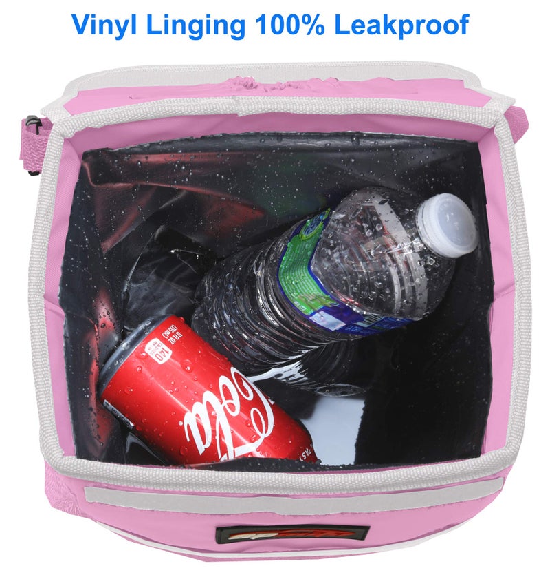 EPAuto Waterproof Car Trash Can with Lid and Storage Pockets, 2.5 Gallon Leakproof, Pink - Image 5