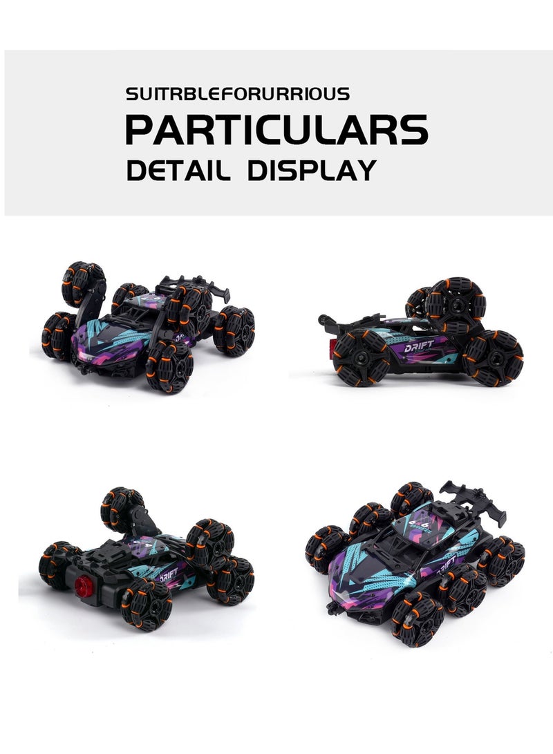 RC Drift&Off-Road Car - with Alloy metal body, 1/24 2.4Ghz High Speed Remote Control Car with LED Lights,Rechargeable Batteries, Suitable for Various Terrains,for Kids Gifts and Adults（Phantom Void Purple） - Image 5