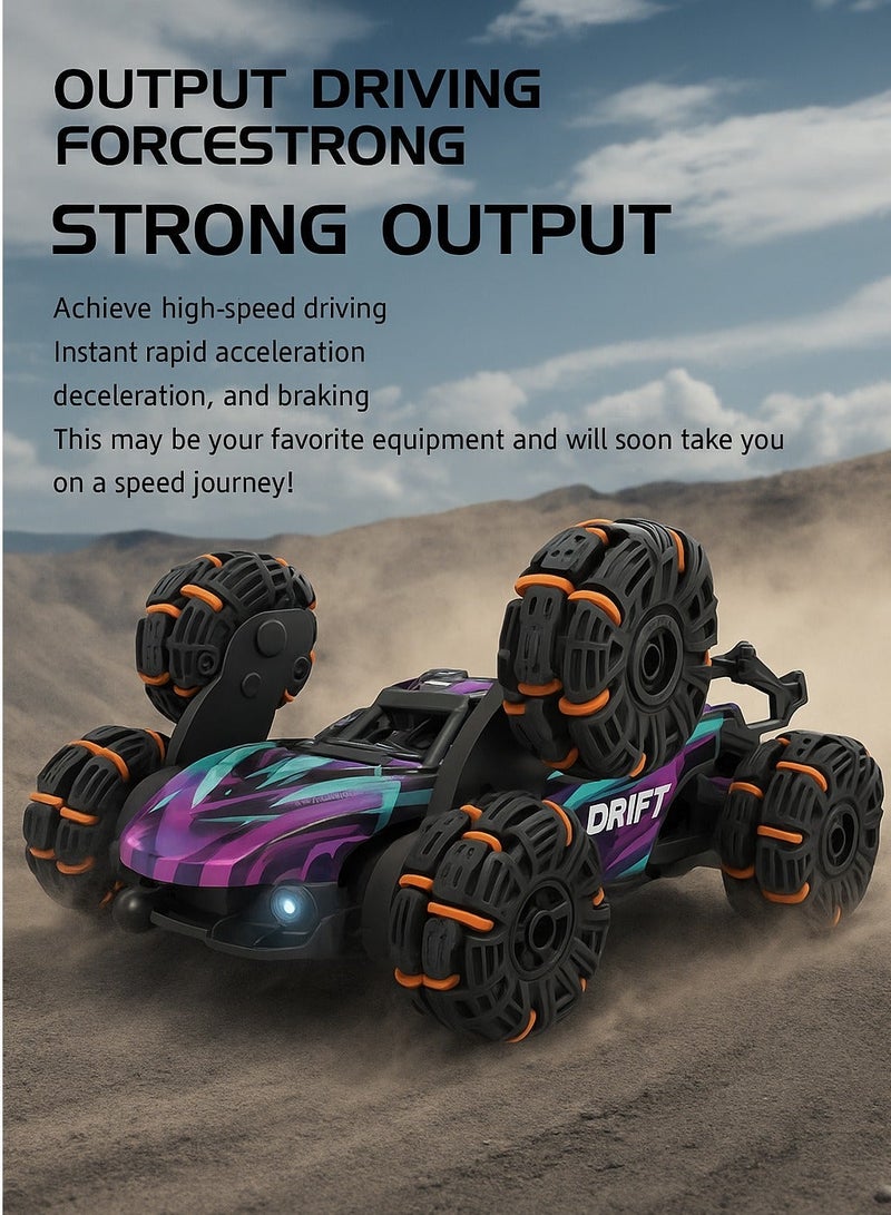 RC Drift&Off-Road Car - with Alloy metal body, 1/24 2.4Ghz High Speed Remote Control Car with LED Lights,Rechargeable Batteries, Suitable for Various Terrains,for Kids Gifts and Adults（Phantom Void Purple） - Image 2