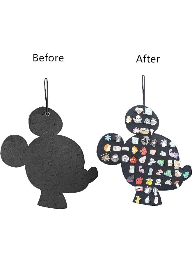 JOYMOMO JOYMOMO Hanging Brooch Pin Organizer Enamel Pin Display Cute Cartoon Shape Brooch Pin Display Storage Holder for Brooch Pin (Without Accessories) (black-mouse)  - Image 2