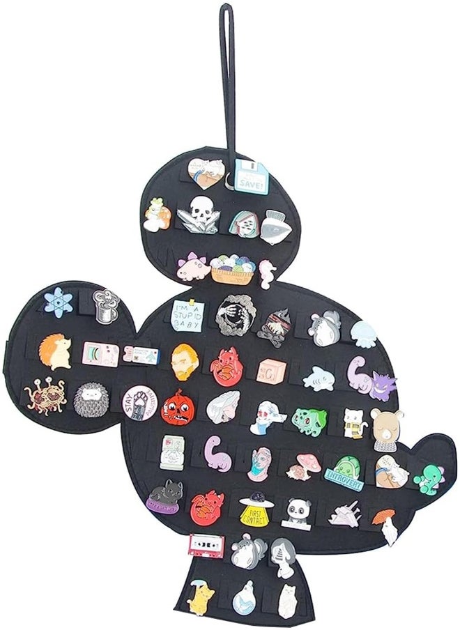 JOYMOMO JOYMOMO Hanging Brooch Pin Organizer Enamel Pin Display Cute Cartoon Shape Brooch Pin Display Storage Holder for Brooch Pin (Without Accessories) (black-mouse)  - Image 1
