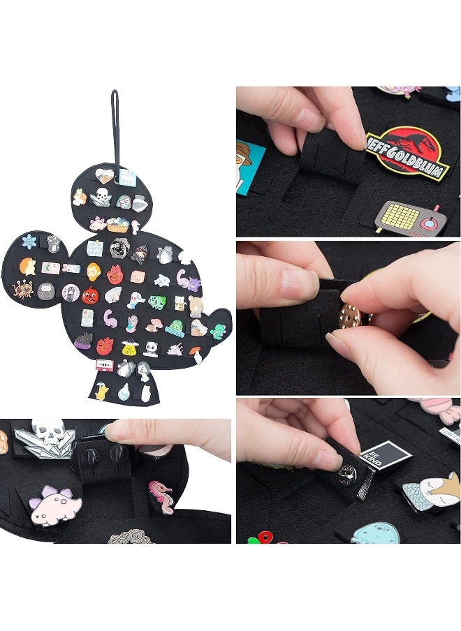 JOYMOMO JOYMOMO Hanging Brooch Pin Organizer Enamel Pin Display Cute Cartoon Shape Brooch Pin Display Storage Holder for Brooch Pin (Without Accessories) (black-mouse)  - Image 4