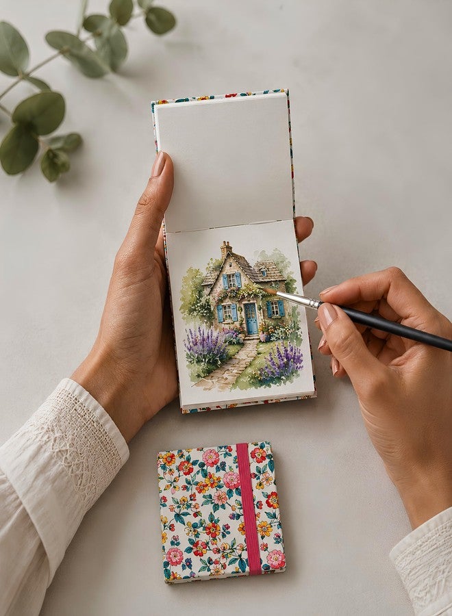 PaperO Potentate Mini Watercolor Sketchbook | 60 x 60 mm | 300 GSM Hot Press Heavyweight Paper | 20 Sheets | Artist Journal for Watercolors, Gouache, Inks & Acrylics | Superior Color Vibrancy and Blending (Mini Watercolor-Pink) - Image 3