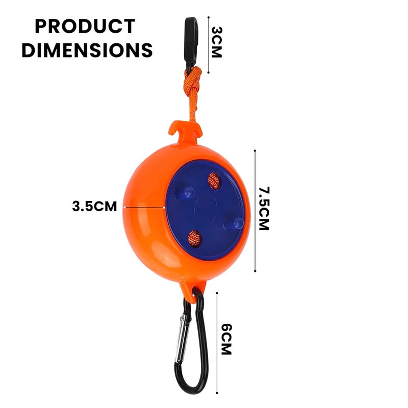 Storite Portable Travel Clothesline Cord 10 M Elastic Adjustable Retractable Line Ideal for Outdoor Indoor Camping and Travel Orange - Image 2