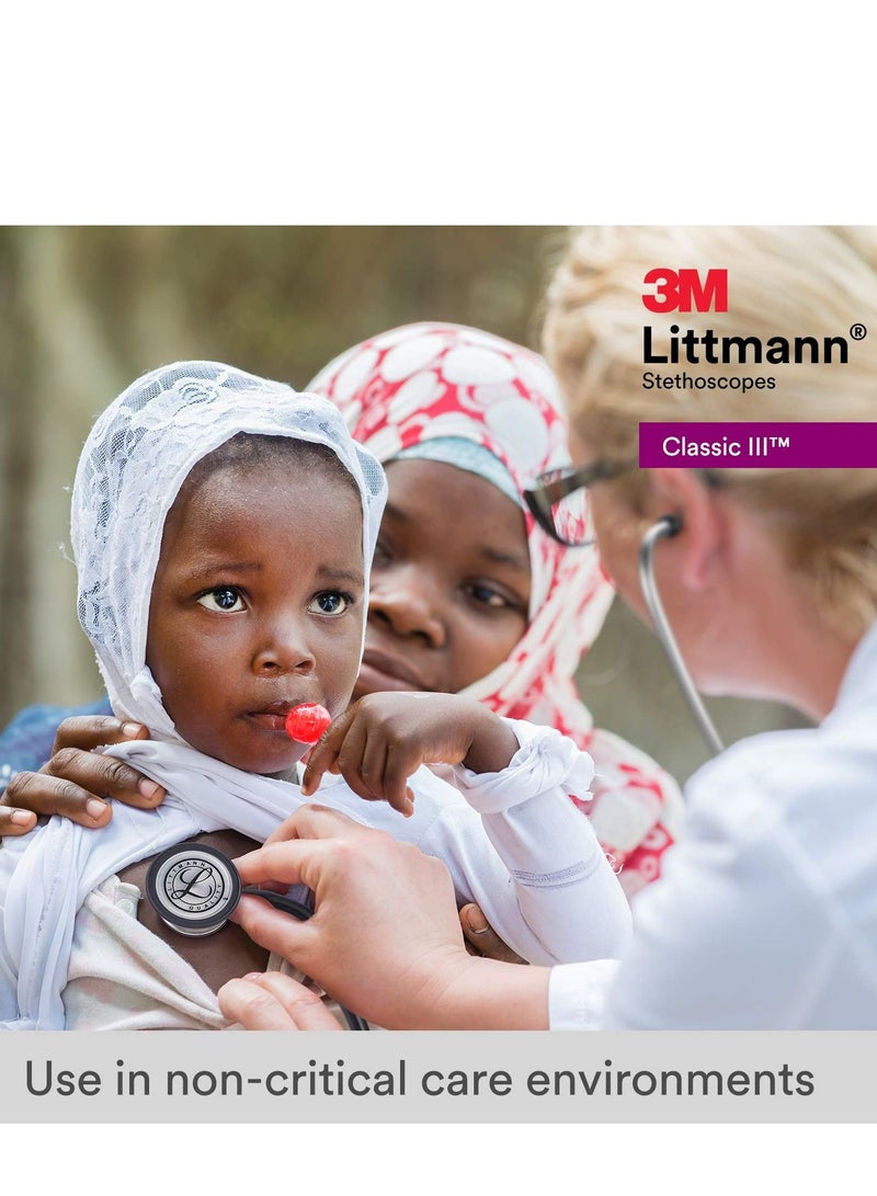 Littmann 3M Littmann Classic III Monitoring Stethoscope  Black Tube 5620 - Image 5
