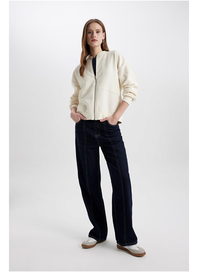 DeFacto Woman Oversize Fit Bomber Long Sleeve Knitted Cardigan  - Image 2