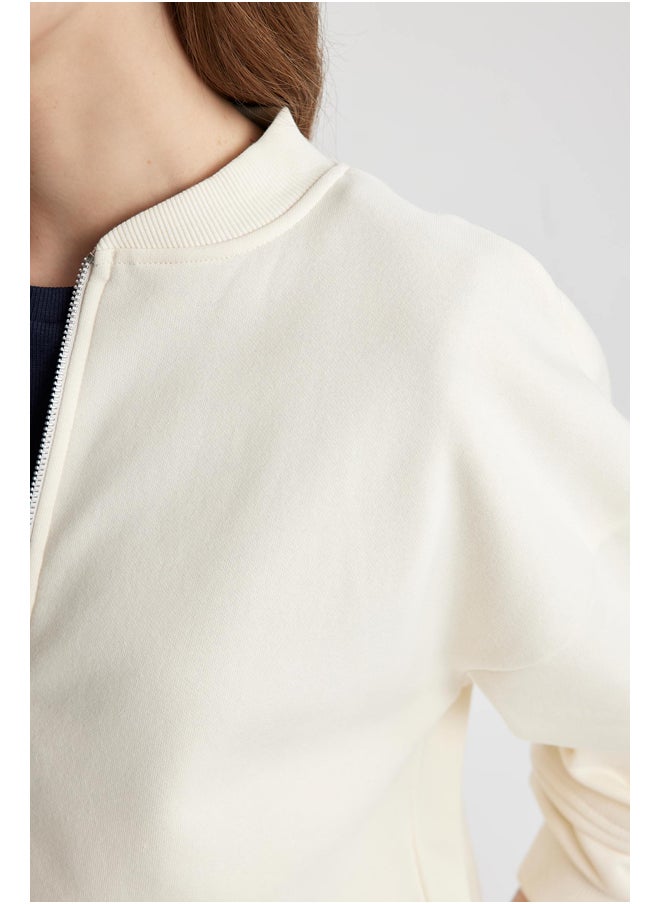 DeFacto - Woman Oversize Fit Bomber Long Sleeve Knitted Cardigan - Image 1