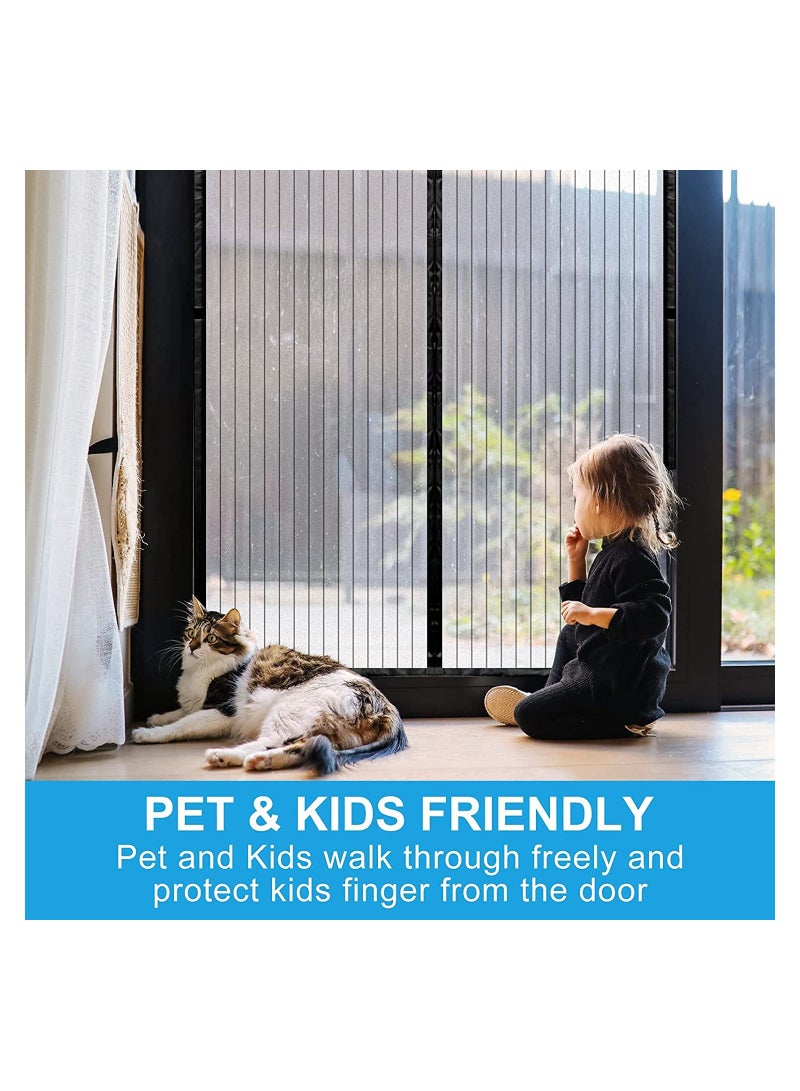 KASTWAVE Black Magnetic Fly Screen Door 100 x 210cm Fly Insect Screen Door Magnetic Keeps Mosquitoes Insects Bugs Out - Image 2