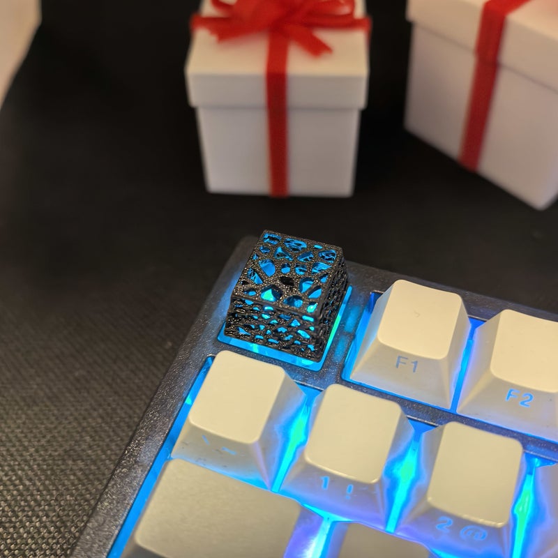 3D Printed Black Lightweight Keycap Hollow Design Mechanical Keyboard Accessory 1pc - Image 2