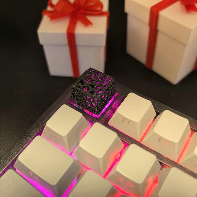 3D Printed Black Lightweight Keycap Hollow Design Mechanical Keyboard Accessory 1pc - Image 1