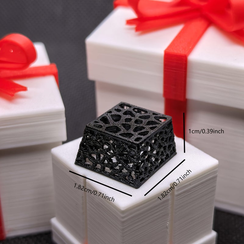 3D Printed Black Lightweight Keycap Hollow Design Mechanical Keyboard Accessory 1pc - Image 4
