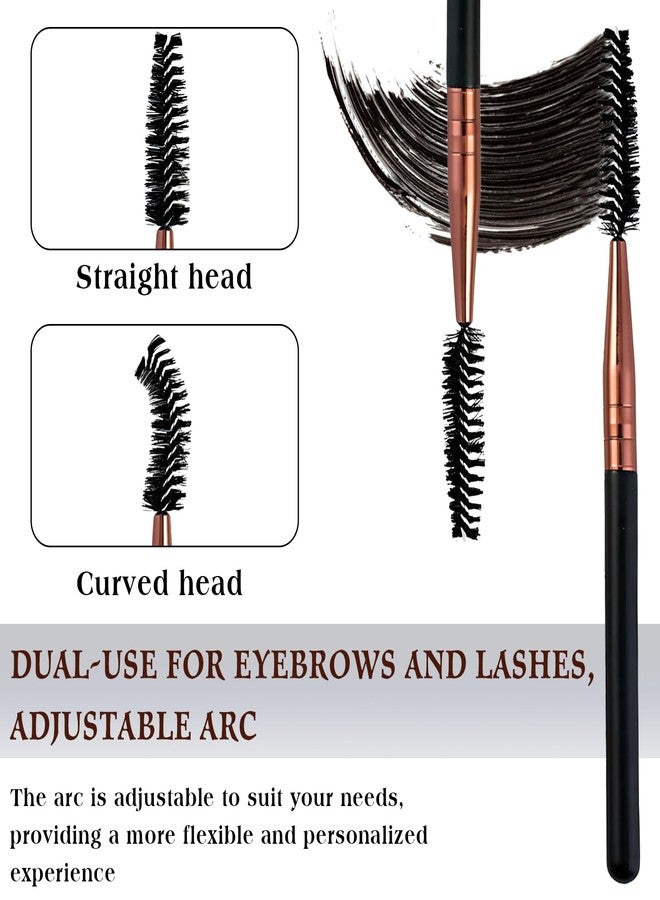 Zoolinn 10Pcs Mascara Brush Wands – Reusable Lash Spoolies & Eyebrow Brushes Applicators for Extensions (Rose Gold, Black Handle) - Image 2