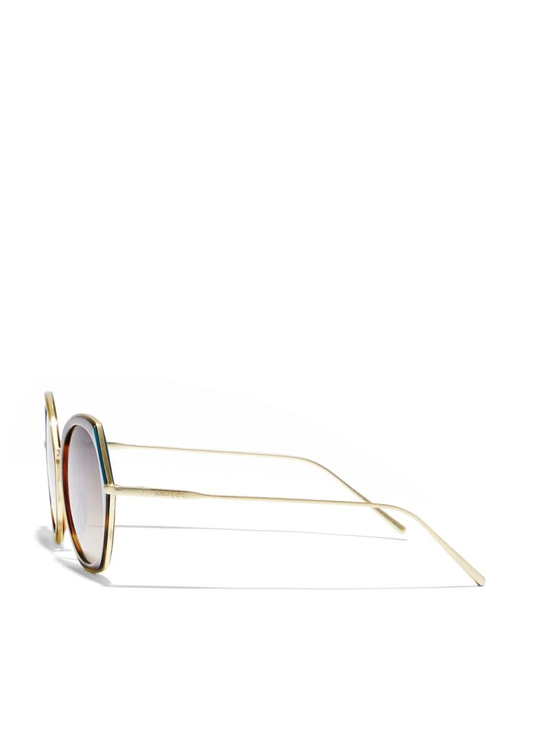 30Sundays MARAIS - La French Collection Women Brown Sunglasses - Frame Material: Metal + Acetate - Lens Color: Brown- Frame Color: Tortoise - Full Rim