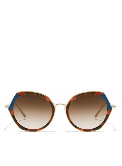 30Sundays MARAIS - La French Collection Women Brown Sunglasses - Frame Material: Metal + Acetate - Lens Color: Brown- Frame Color: Tortoise - Full Rim