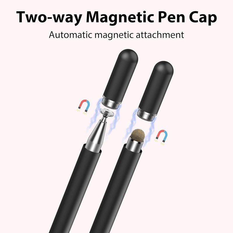 Zoye Stylus Pens for Touch Screens, High Precision and Sensitivity，2 in 1 Universal Stylus Pen for iPhone/iPad/Android/Microsoft Tablets (Black) - Image 4