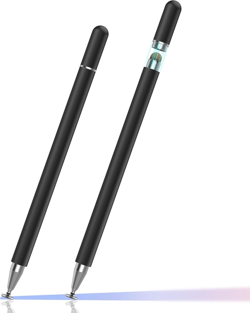 Zoye Stylus Pens for Touch Screens, High Precision and Sensitivity，2 in 1 Universal Stylus Pen for iPhone/iPad/Android/Microsoft Tablets (Black) - Image 1