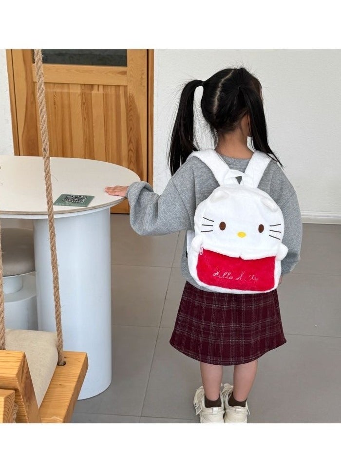 Sanrio Hello Kitty shape, crossbody bag, handbag, plush bag, children's handbag, red and white  - Image 2
