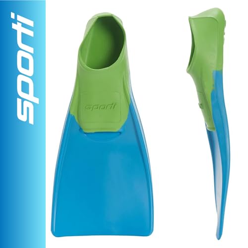 Sporti AdultKids Short Swim Fins Floating Fin for Swimming Snorkeling Swim Flippers for Training AquaGreen Toddler 910 - Image 3