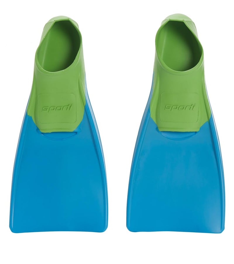 Sporti AdultKids Short Swim Fins Floating Fin for Swimming Snorkeling Swim Flippers for Training AquaGreen Toddler 910 - Image 2