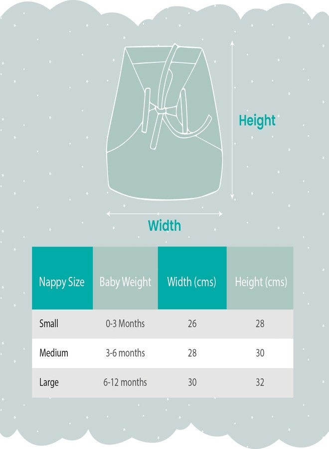 TIDY SLEEP حفاضات قماشية للأطفال من تيدي سليب - قطن 100% (متعددة الألوان، من 0 إلى 3 أشهر) عبوة من 5 قطع - صغير - Image 5
